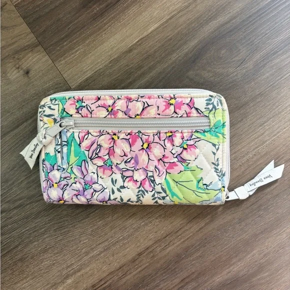 Vera Bradley Pastel Floral Zip Wallet in Pink, Green, Blue - Picture 3 of 5